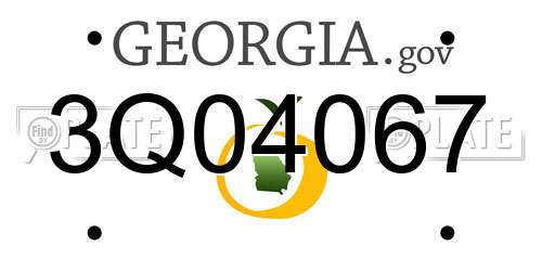 3Q04067 Georgia License Plate