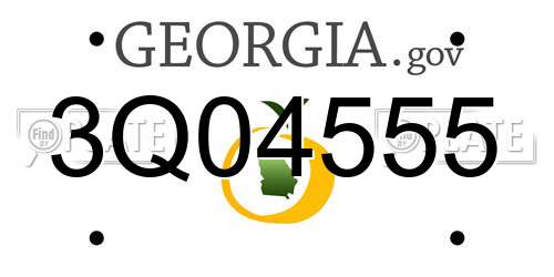 3Q04555 Georgia License Plate