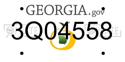 3Q04558 Georgia License Plate