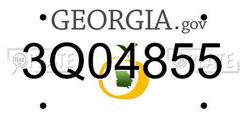 3Q04855 Georgia License Plate