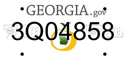 3Q04858 Georgia License Plate