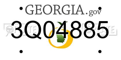 3Q04885 Georgia License Plate