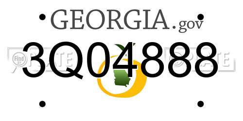 3Q04888 Georgia License Plate