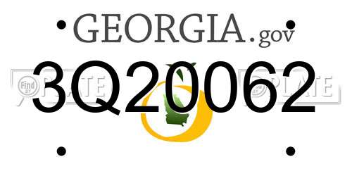 3Q20062 Georgia License Plate