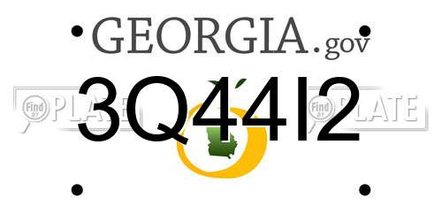 3Q44I2 Georgia License Plate