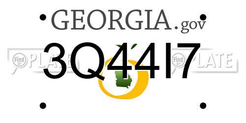 3Q44I7 Georgia License Plate