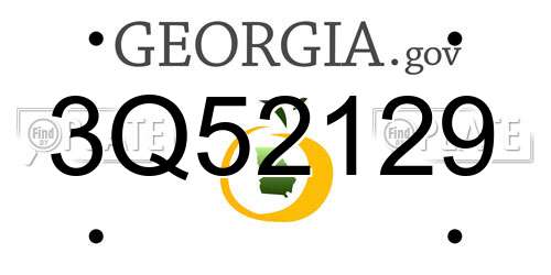 3Q52129 Georgia License Plate