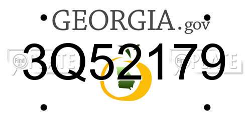 3Q52179 Georgia License Plate