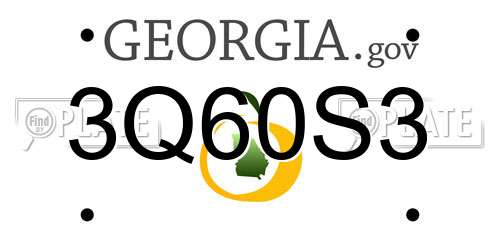 3Q60S3 Georgia License Plate