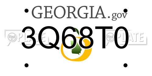 3Q68T0 Georgia License Plate