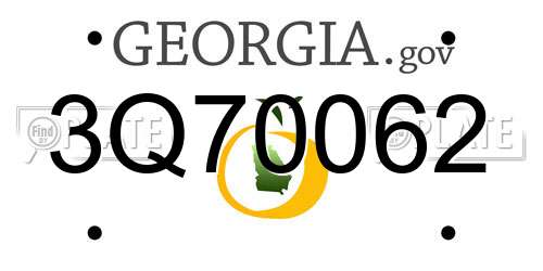 3Q70062 Georgia License Plate