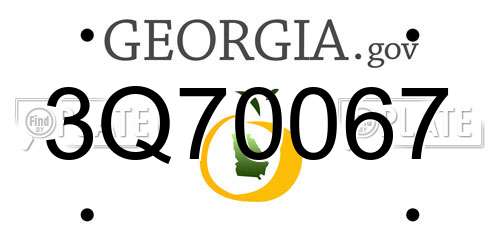 3Q70067 Georgia License Plate