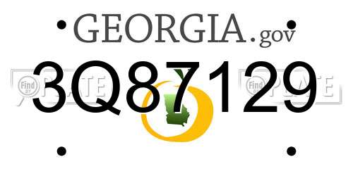 3Q87129 Georgia License Plate