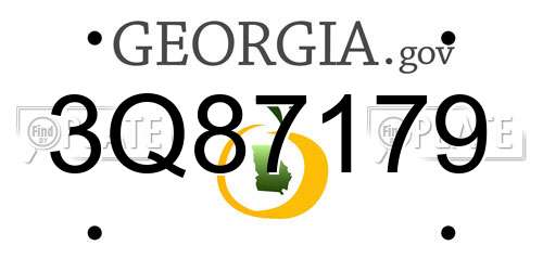 3Q87179 Georgia License Plate