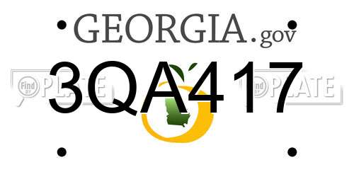 3QA417 Georgia License Plate