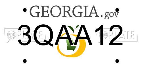 3QAA12 Georgia License Plate