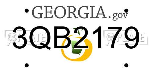 3QB2179 Georgia License Plate
