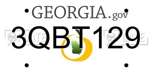 3QBT129 Georgia License Plate