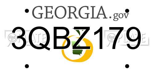 3QBZ179 Georgia License Plate