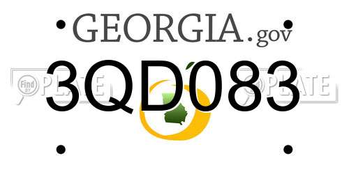 3QD083 Georgia License Plate