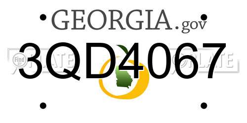 3QD4067 Georgia License Plate