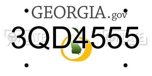 3QD4555 Georgia License Plate
