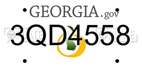 3QD4558 Georgia License Plate