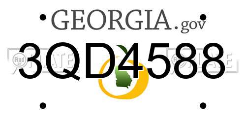 3QD4588 Georgia License Plate