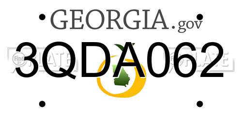 3QDA062 Georgia License Plate