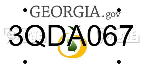 3QDA067 Georgia License Plate