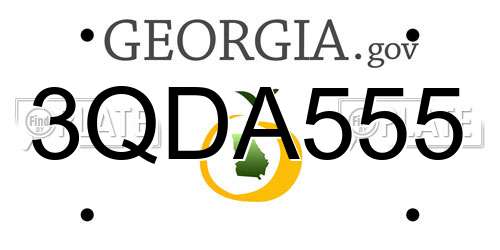 3QDA555 Georgia License Plate
