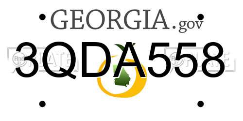 3QDA558 Georgia License Plate