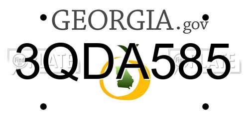 3QDA585 Georgia License Plate