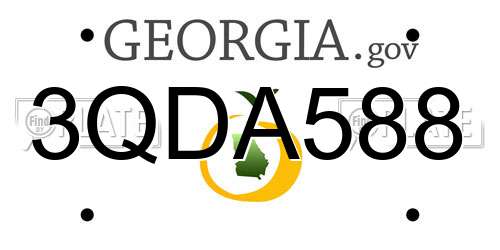 3QDA588 Georgia License Plate