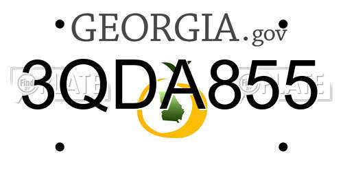 3QDA855 Georgia License Plate