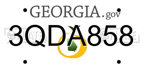 3QDA858 Georgia License Plate