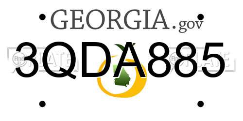 3QDA885 Georgia License Plate