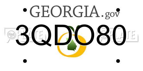 3QDO80 Georgia License Plate