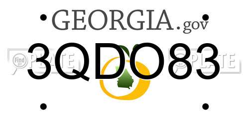 3QDO83 Georgia License Plate