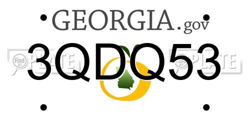 3QDQ53 Georgia License Plate