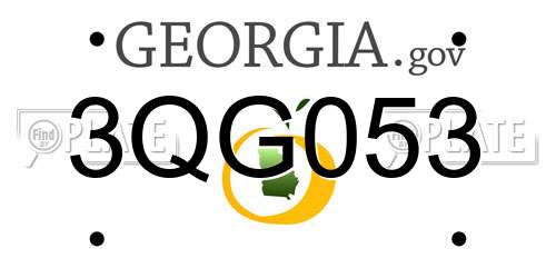 3QG053 Georgia License Plate