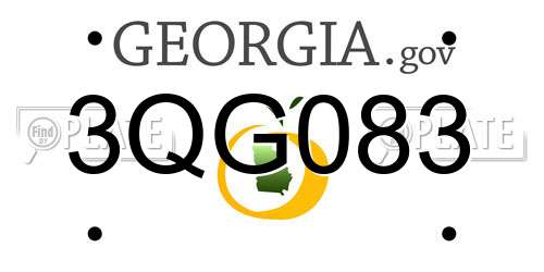 3QG083 Georgia License Plate