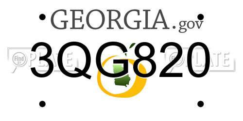 3QG820 Georgia License Plate