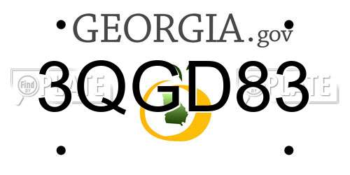 3QGD83 Georgia License Plate