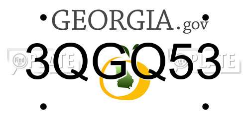 3QGQ53 Georgia License Plate