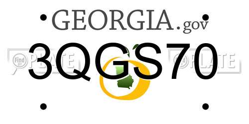 3QGS70 Georgia License Plate