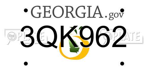 3QK962 Georgia License Plate