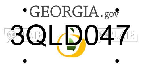 3QLD047 Georgia License Plate