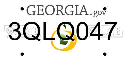 3QLQ047 Georgia License Plate