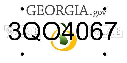 3QO4067 Georgia License Plate